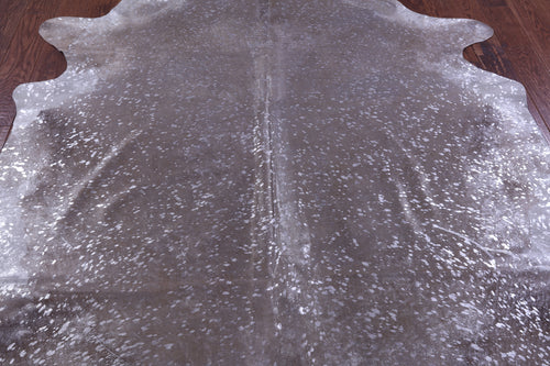 Silver Metallic Natural Cowhide Rug - XX-Large 7'10