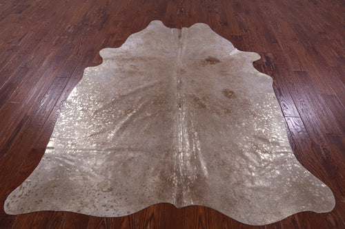 Gold Metallic Natural Cowhide Rug - X-Large 7'5