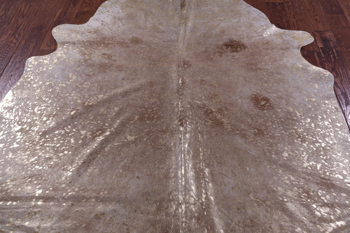 Gold Metallic Natural Cowhide Rug - X-Large 7'5