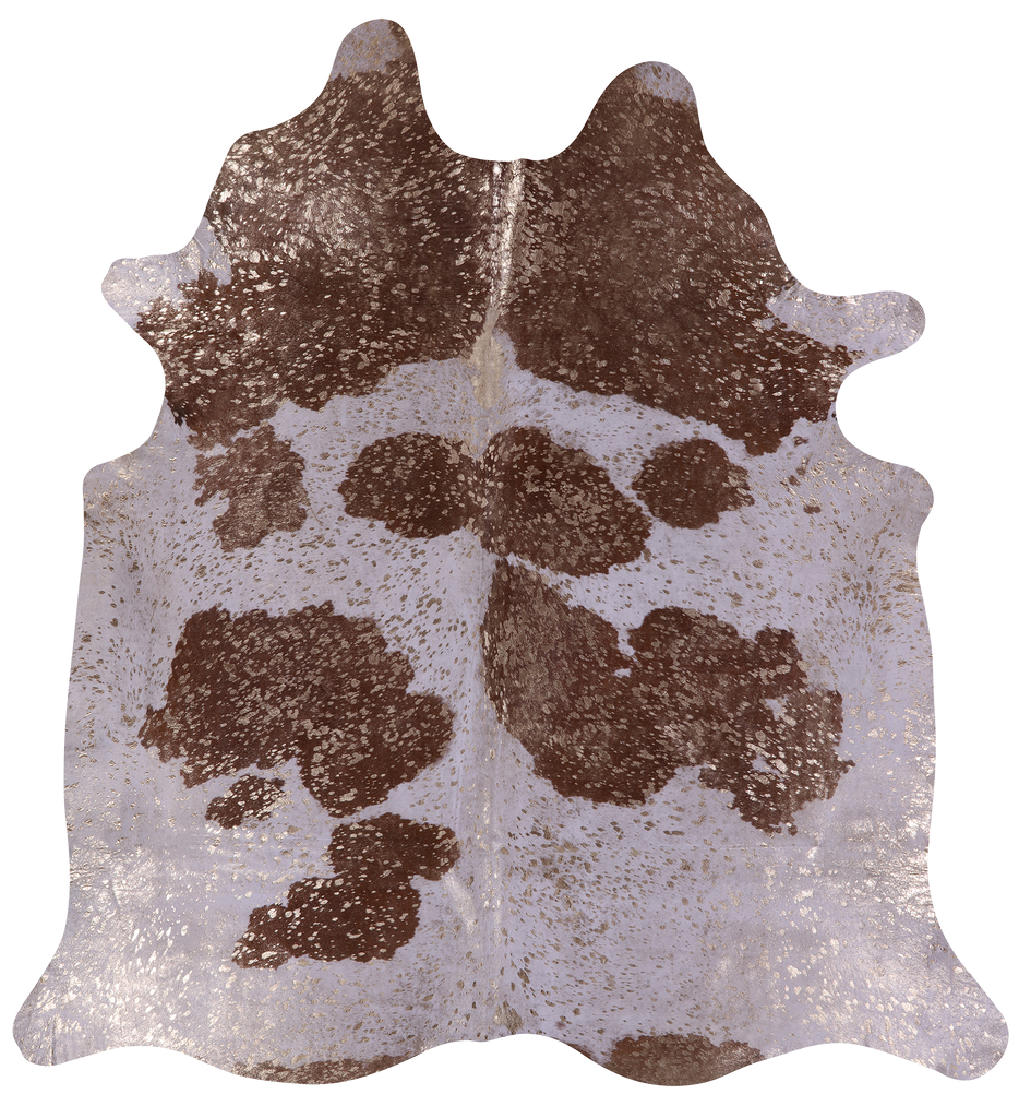 Gold Metallic Natural Cowhide Rug - X-Large 7'6"H x 7'0"W