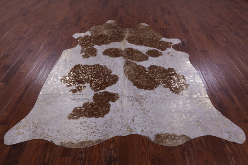 Gold Metallic Natural Cowhide Rug - X-Large 7'6