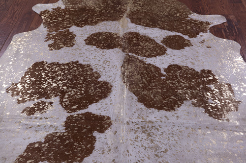 Gold Metallic Natural Cowhide Rug - X-Large 7'6