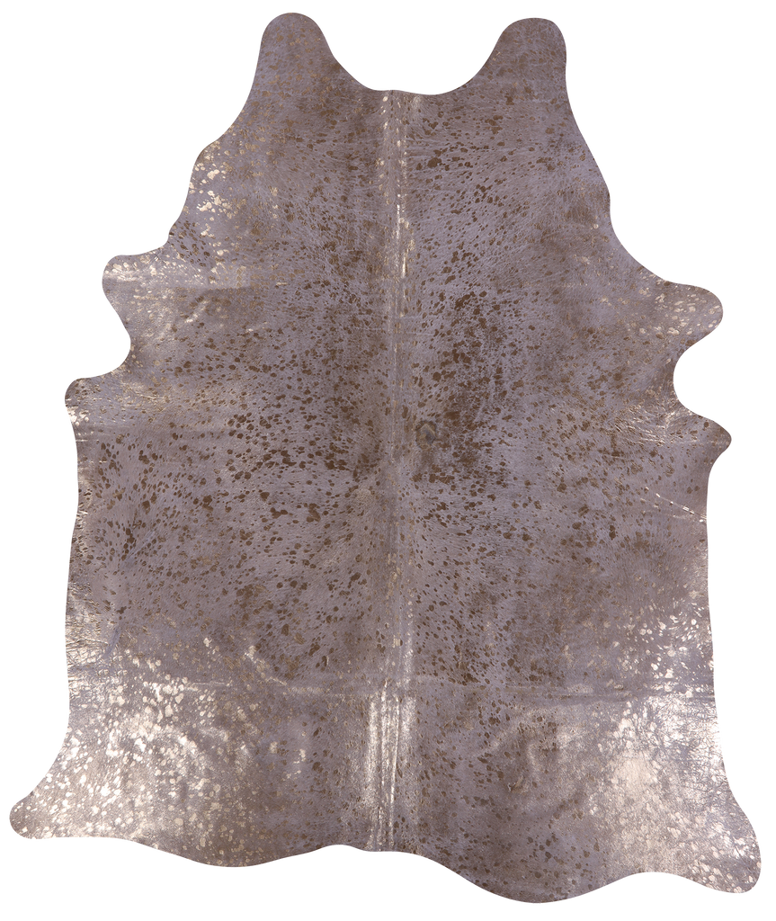 Gold Metallic Natural Cowhide Rug - X-Large 7'5"H x 6'6"W