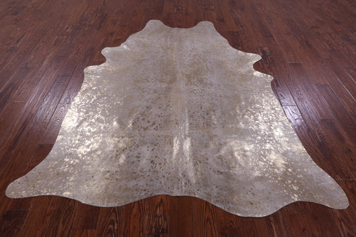 Gold Metallic Natural Cowhide Rug - X-Large 7'5