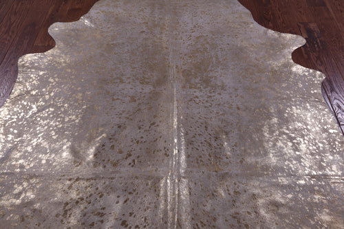 Gold Metallic Natural Cowhide Rug - X-Large 7'5