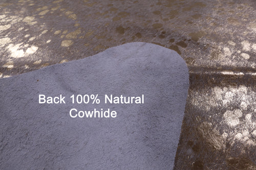Gold Metallic Natural Cowhide Rug - X-Large 7'5