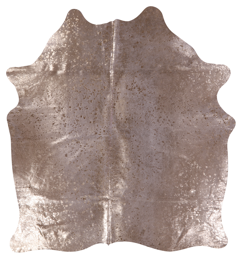 Gold Metallic Natural Cowhide Rug - Large 6'11"H x 6'2"W
