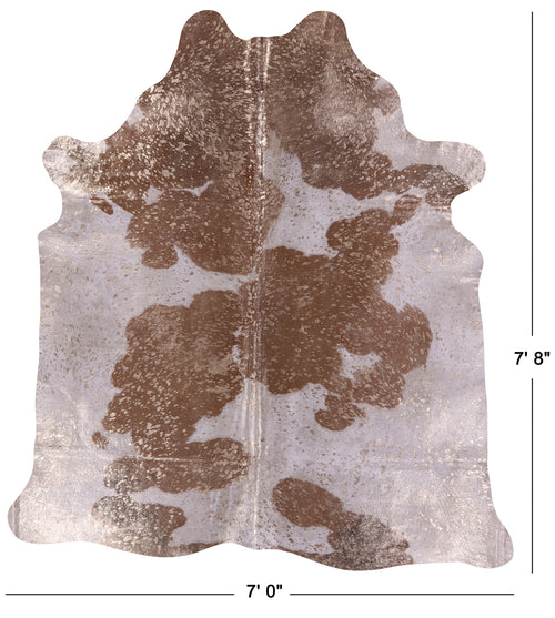 Gold Metallic Natural Cowhide Rug - XX-Large 7'8