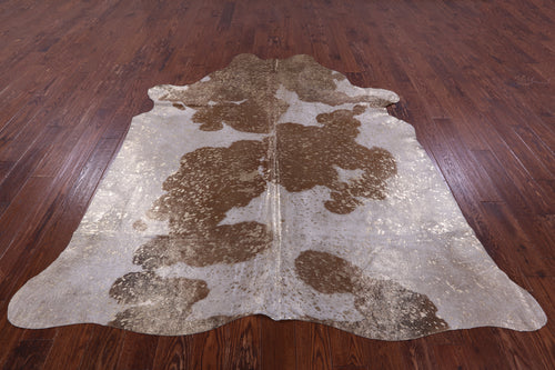 Gold Metallic Natural Cowhide Rug - XX-Large 7'8