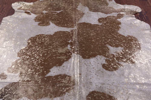 Gold Metallic Natural Cowhide Rug - XX-Large 7'8