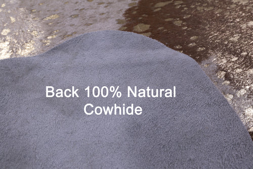 Gold Metallic Natural Cowhide Rug - XX-Large 7'8