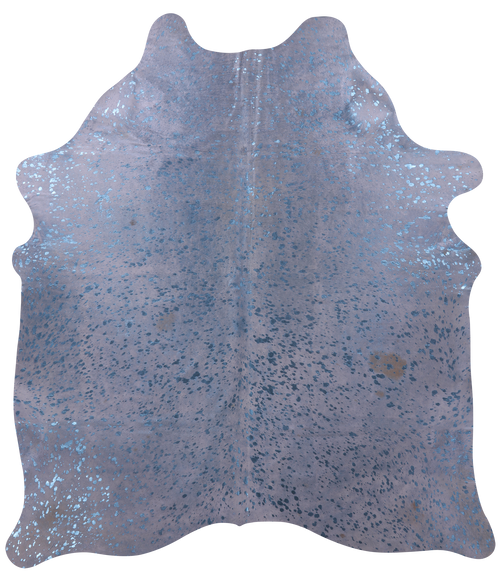 Blue Metallic Natural Cowhide Rug - X-Large 7'2