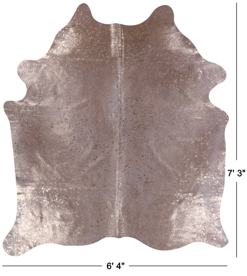 Gold Metallic Natural Cowhide Rug - X-Large 7'3