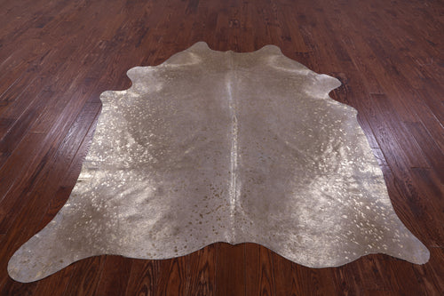 Gold Metallic Natural Cowhide Rug - X-Large 7'3