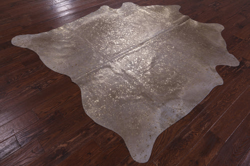 Gold Metallic Natural Cowhide Rug - X-Large 7'3