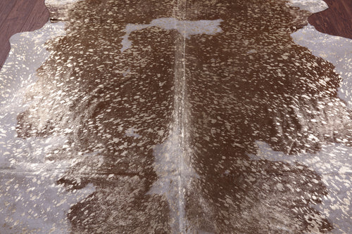 Gold Metallic Natural Cowhide Rug - XX-Large 8'1