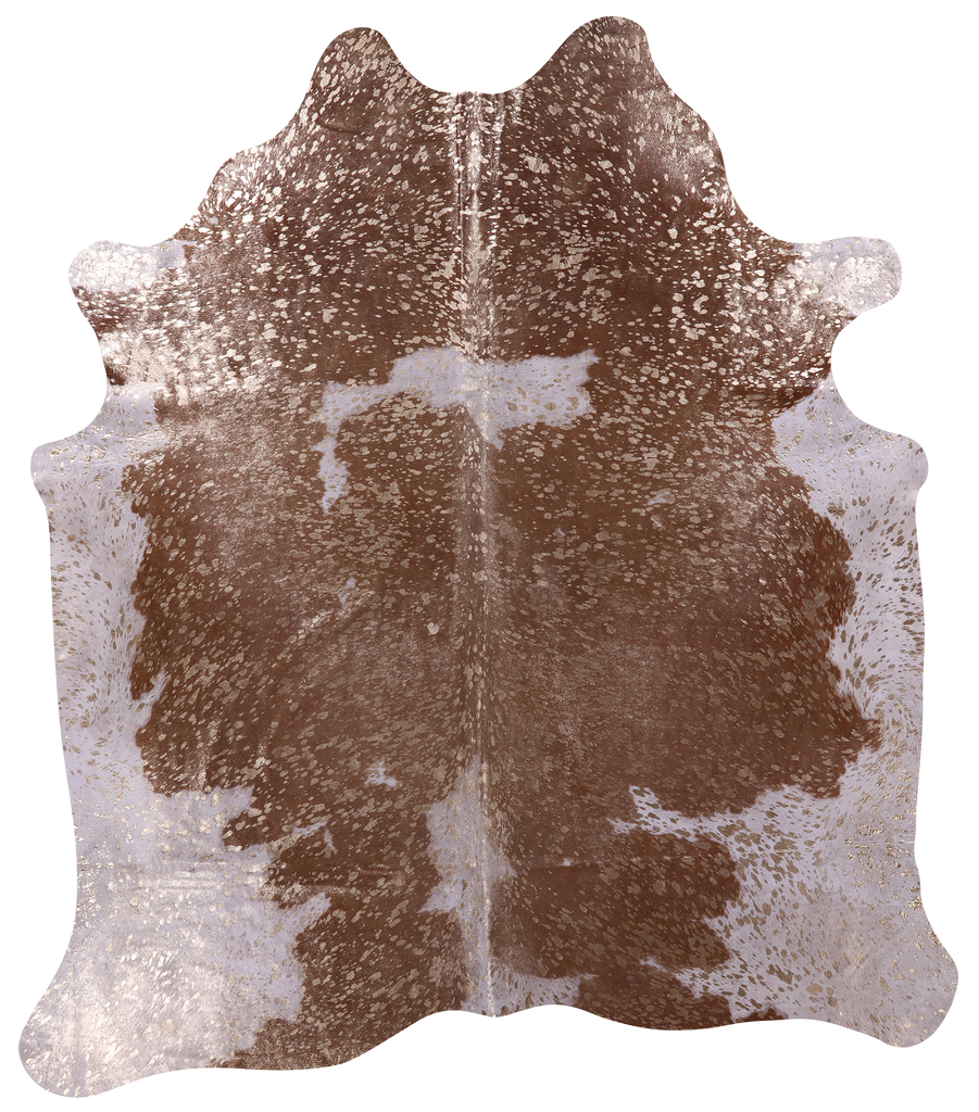 Gold Metallic Natural Cowhide Rug - XX-Large 8'1"H x 7'0"W