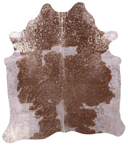 Gold Metallic Natural Cowhide Rug - XX-Large 8'1