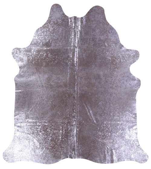 Silver Metallic Natural Cowhide Rug - XX-Large 7'8