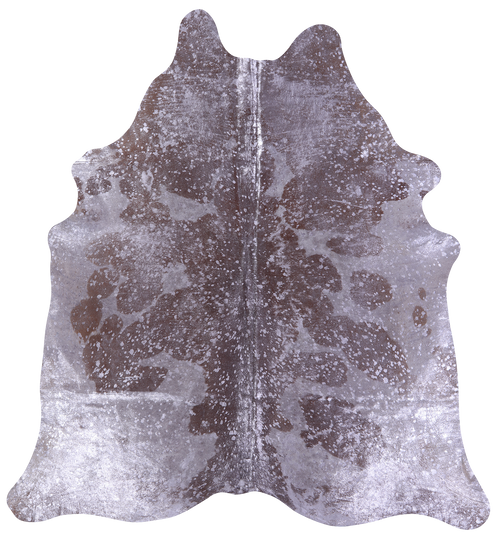 Silver Metallic Natural Cowhide Rug - XX-Large 8'0