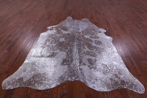 Silver Metallic Natural Cowhide Rug - XX-Large 8'0