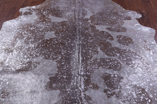 Silver Metallic Natural Cowhide Rug - XX-Large 8'0