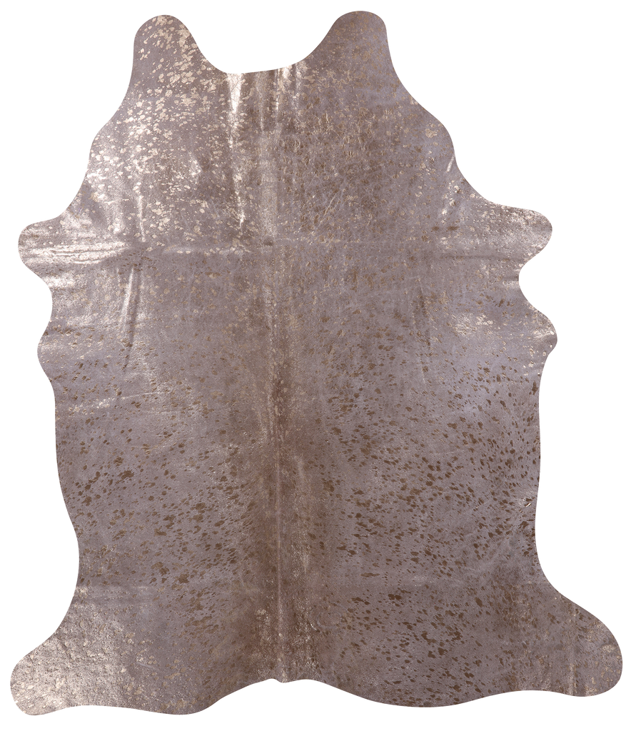 Gold Metallic Natural Cowhide Rug - X-Large 7'6"H x 6'6"W