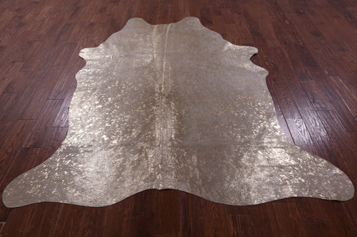Gold Metallic Natural Cowhide Rug - X-Large 7'6