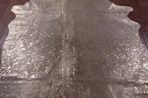Gold Metallic Natural Cowhide Rug - X-Large 7'6