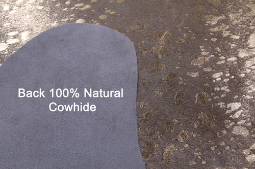 Gold Metallic Natural Cowhide Rug - X-Large 7'6
