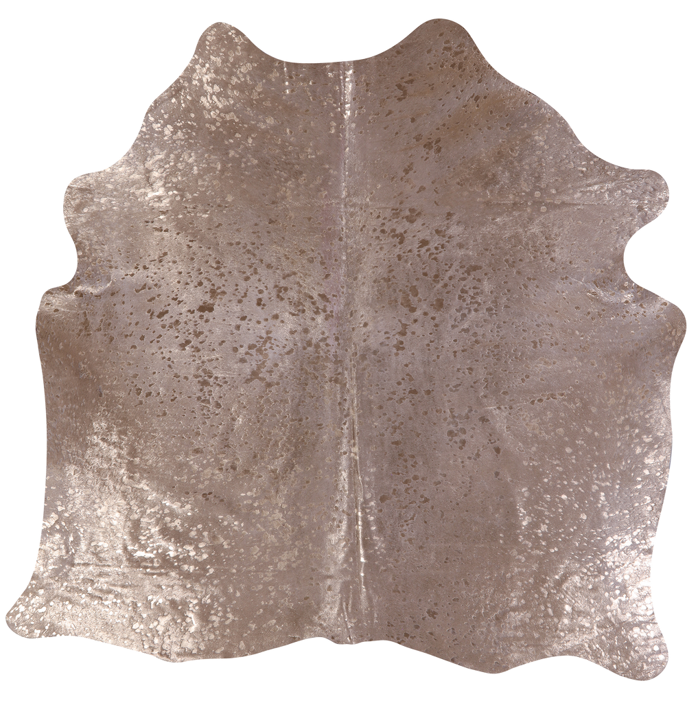 Gold Metallic Natural Cowhide Rug - Medium 6'3"H x 6'5"W