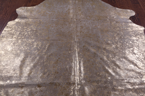 Gold Metallic Natural Cowhide Rug - X-Large 7'6