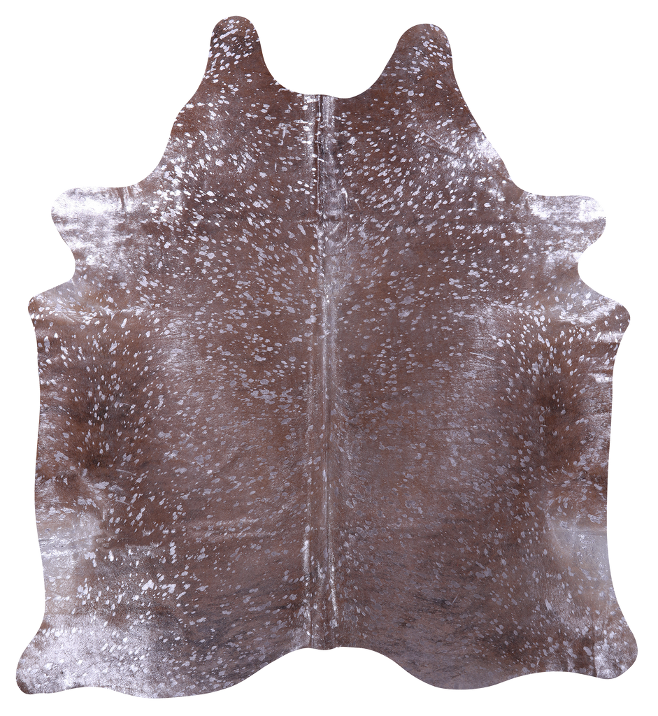 Silver Metallic Natural Cowhide Rug - XX-Large 7'8"H x 7'0"W