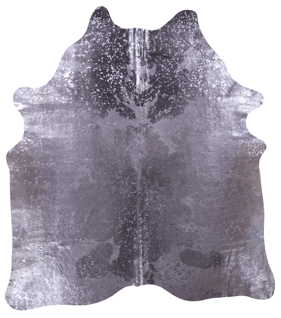 Silver Metallic Natural Cowhide Rug - XX-Large 7'9"H x 7'0"W
