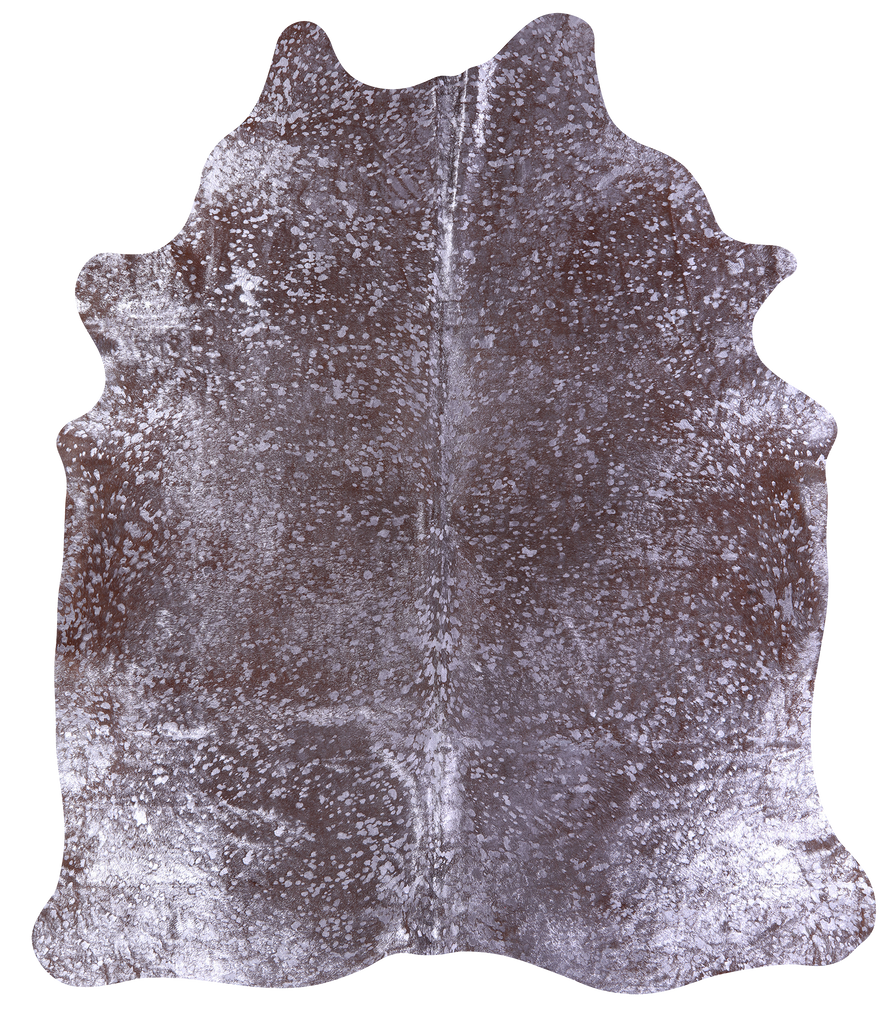 Silver Metallic Natural Cowhide Rug - XX-Large 8'3"H x 7'0"W