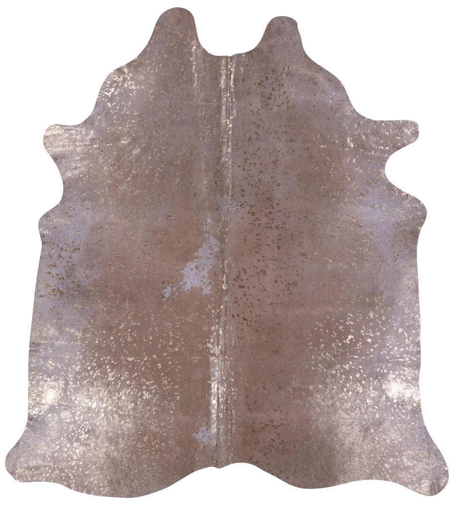 Gold Metallic Natural Cowhide Rug - XX-Large 8'2"H x 7'4"W