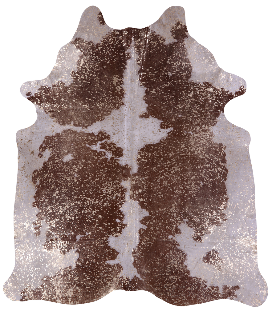 Gold Metallic Natural Cowhide Rug - XX-Large 8'4"H x 7'3"W