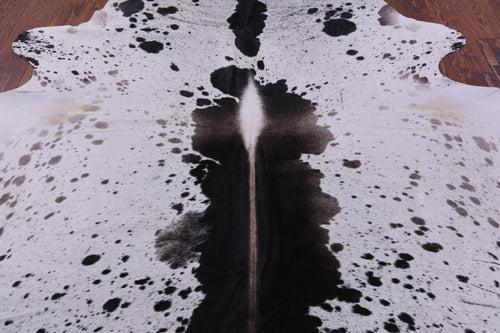 Black Salt & Pepper Natural Cowhide Rug - X-Large 7' 3