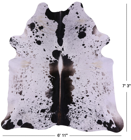 Black Salt & Pepper Natural Cowhide Rug - X-Large 7' 3