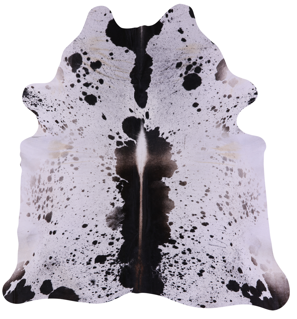 Black Salt & Pepper Natural Cowhide Rug - X-Large 7' 3"H x 6' 11"W