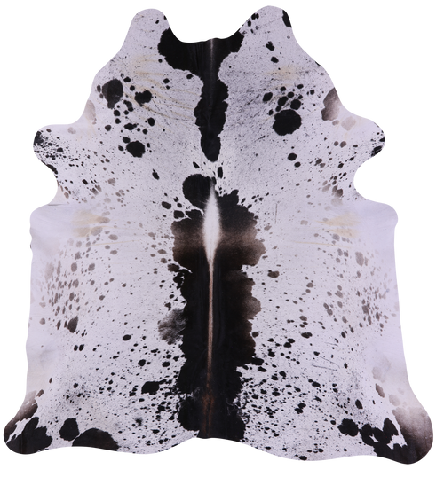 Black Salt & Pepper Natural Cowhide Rug - X-Large 7' 3