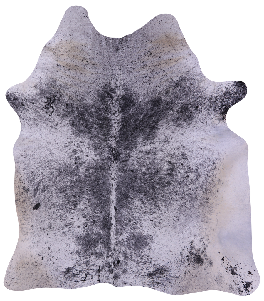 Black Salt & Pepper Natural Cowhide Rug - Large 6' 10"H x 6' 2"W