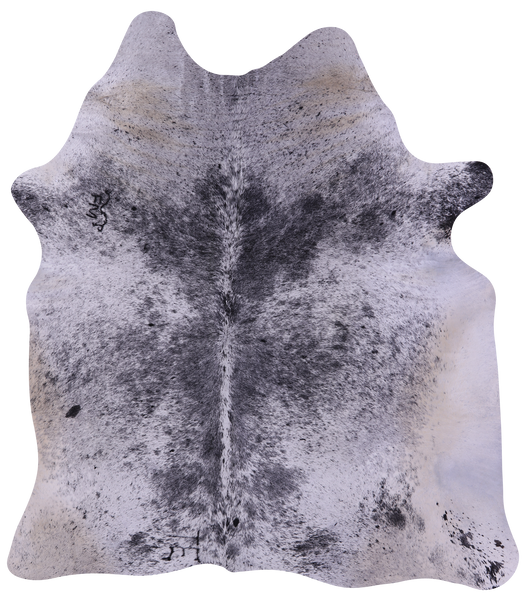 Black Salt & Pepper Natural Cowhide Rug - Large 6' 10"H x 6' 2"W