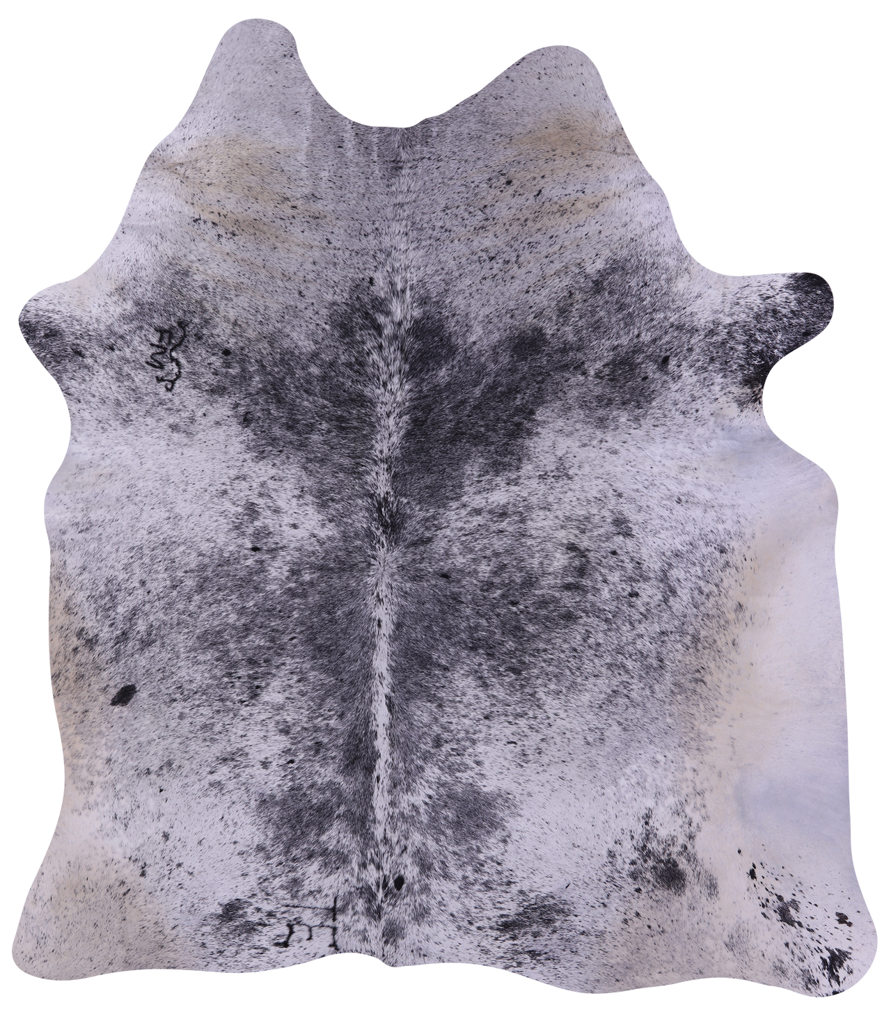 Black Salt & Pepper Natural Cowhide Rug - Large 6' 10"H x 6' 2"W