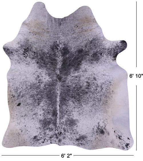 Black Salt & Pepper Natural Cowhide Rug - Large 6' 10
