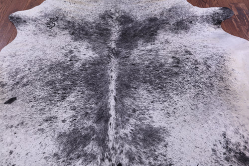 Black Salt & Pepper Natural Cowhide Rug - Large 6' 10
