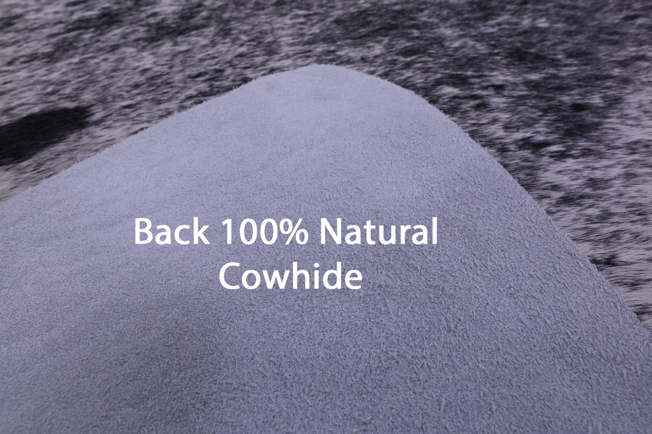 Black Salt & Pepper Natural Cowhide Rug - Large 6' 10"H x 6' 2"W