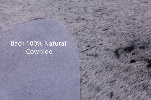 Black Salt & Pepper Natural Cowhide Rug - X-Large 7' 7