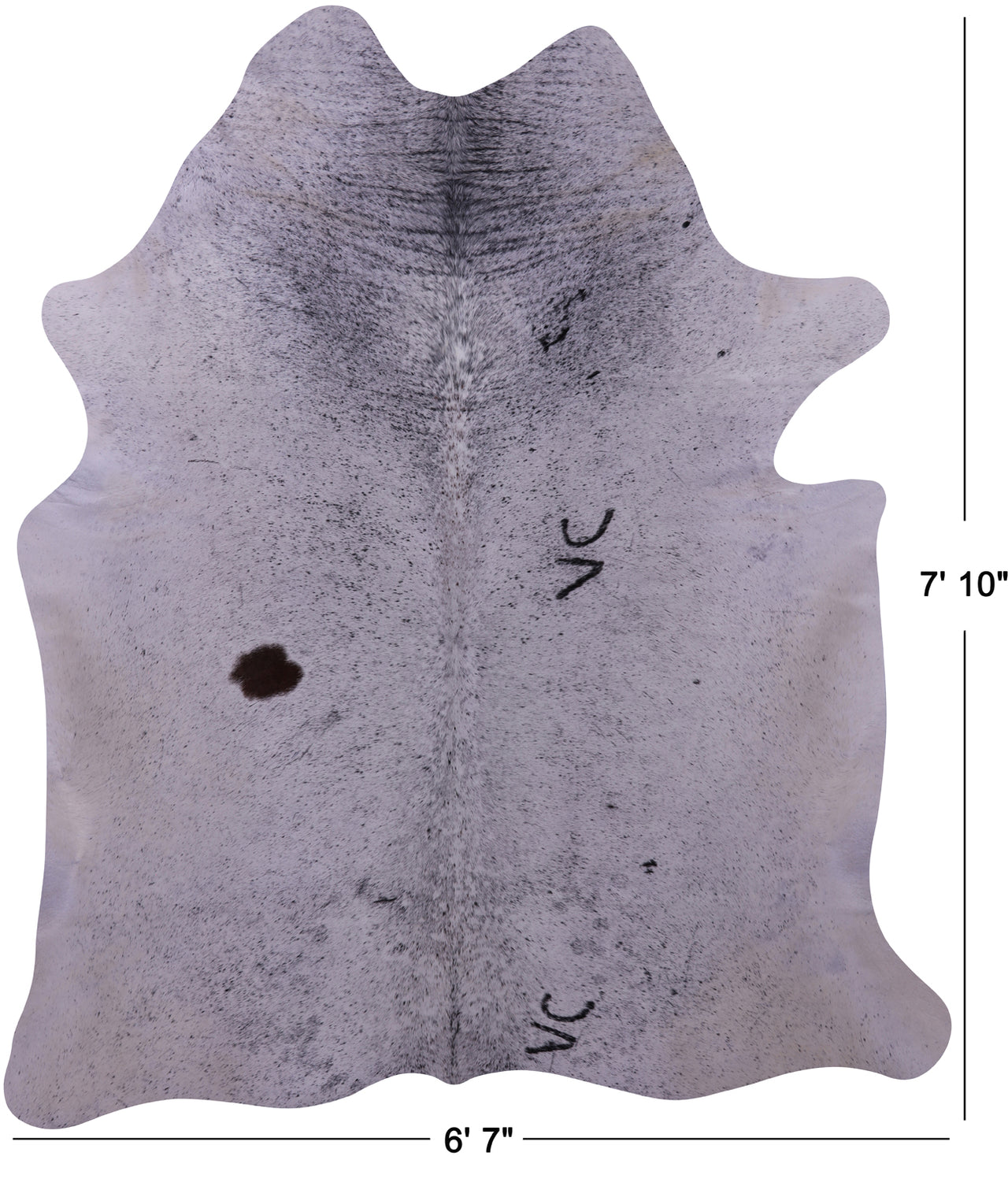 Black Salt & Pepper Natural Cowhide Rug - XX-Large 7' 10"H x 6' 7"W