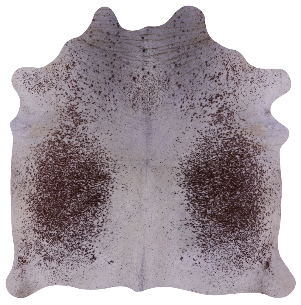 Brown Salt & Pepper Natural Cowhide Rug - Large 6' 4"H x 6' 4"W